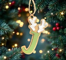 Load image into Gallery viewer, Personalized Antler Initial Ornament