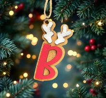 Load image into Gallery viewer, Personalized Antler Initial Ornament