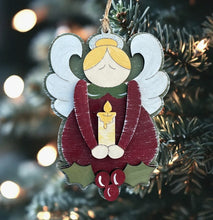 Load image into Gallery viewer, Handcrafted 3D Wood Angel Ornament