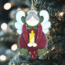 Load image into Gallery viewer, Handcrafted 3D Wood Angel Ornament