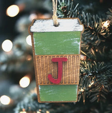 Load image into Gallery viewer, Initial Coffee Cup Ornament