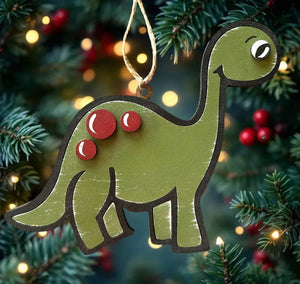 Green Barosaurus Dinosaur Ornament