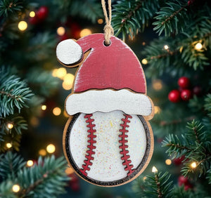 Glittery Baseball Ornament