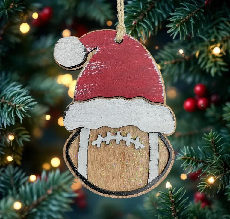 Glittery Football Ornament