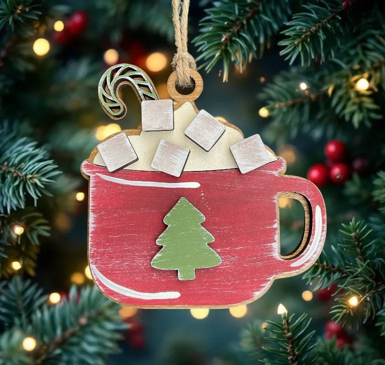 Red Hot Cocoa Mug Ornament